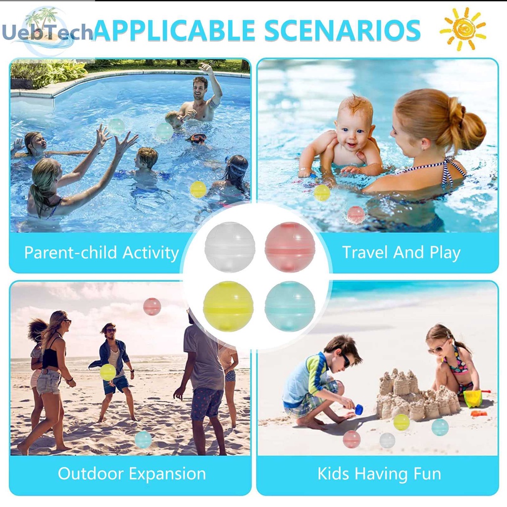 Set 1 / 4 Bong Bóng Nước Dạ Quang Có Thể Tái Sử Dụng