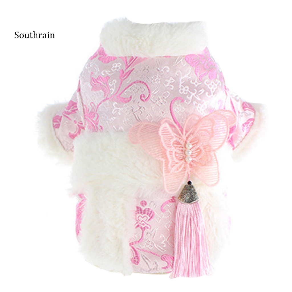 Áo Khoác Hóa Trang Kiểu Hán Phục Trung Hoa Cổ Điển Ấm Áp Mùa Đông Cho Thú Cưng