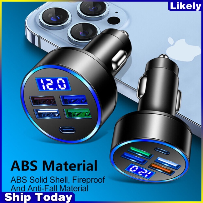 Củ Sạc Nhanh 4 Cổng Usb Type-c Màn Hình Led Kỹ Thuật Số Hiển Thị Điện Áp 5 Trong 1