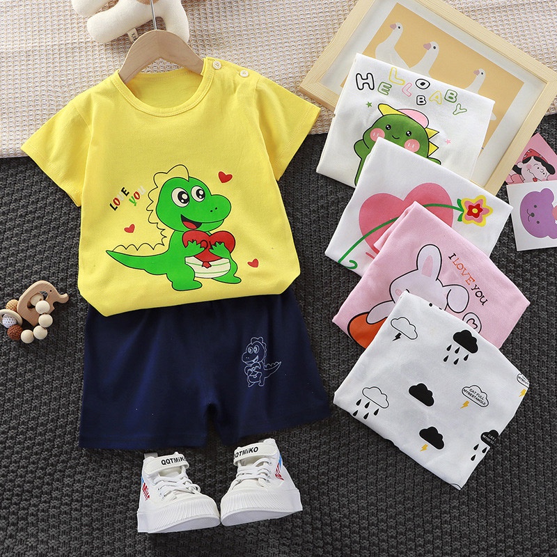 Set Áo Thun Ngắn Tay Và Quần short Thời Trang Cho Bé