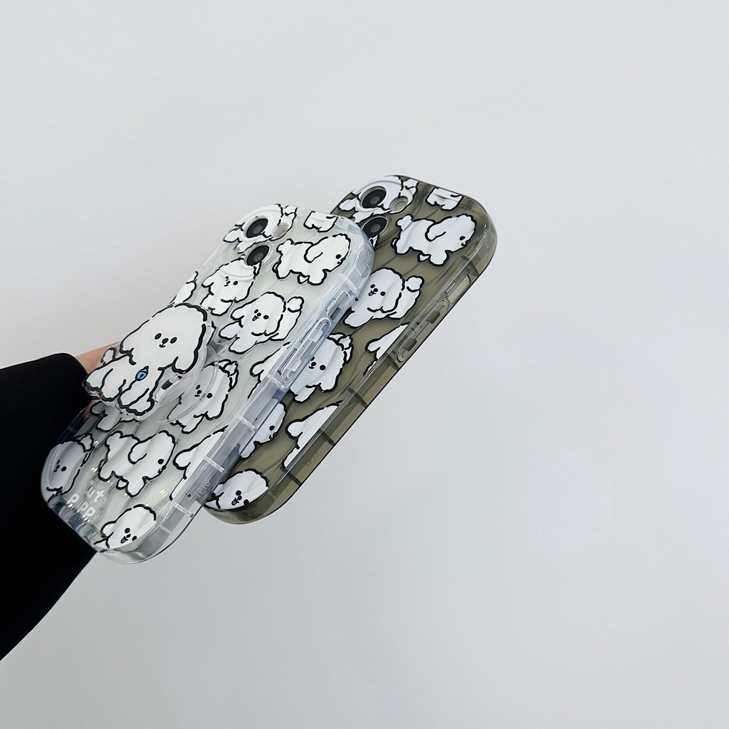 Ốp Điện Thoại Tpu Dẻo Trong Suốt Họa Tiết Chú Cún Đơn Giản Chống Rơi Cho iPhone 14 Plus 13 12 11 Pro Max