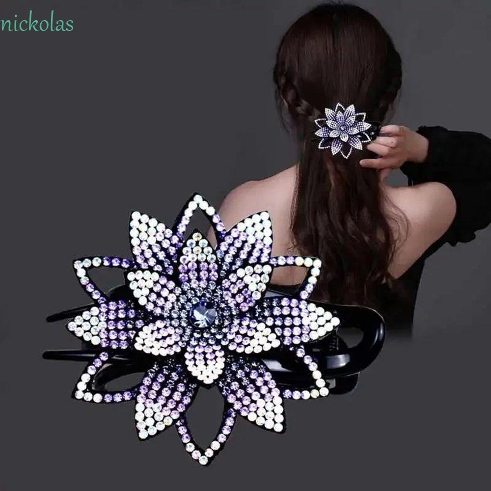 Kẹp Tóc Nhựa Hình Chữ U Họa Tiết Hoa Phong Cách Hàn Quốc Đơn Giản Dễ Phối Đồ