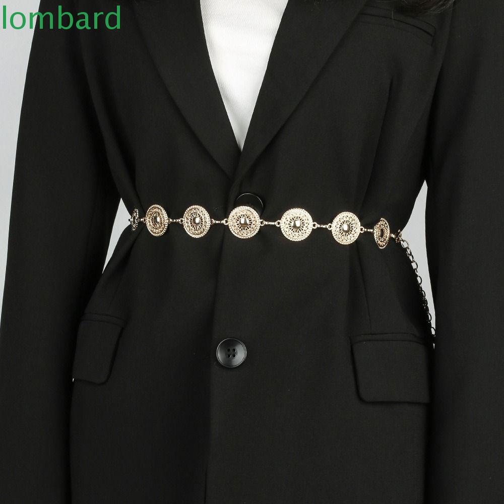 Thắt Lưng Dây Xích Mặt Tròn Rỗng Bằng Kim Loại Điều Chỉnh Được Phong Cách Hàn Quốc Cá Tính Cho Nữ