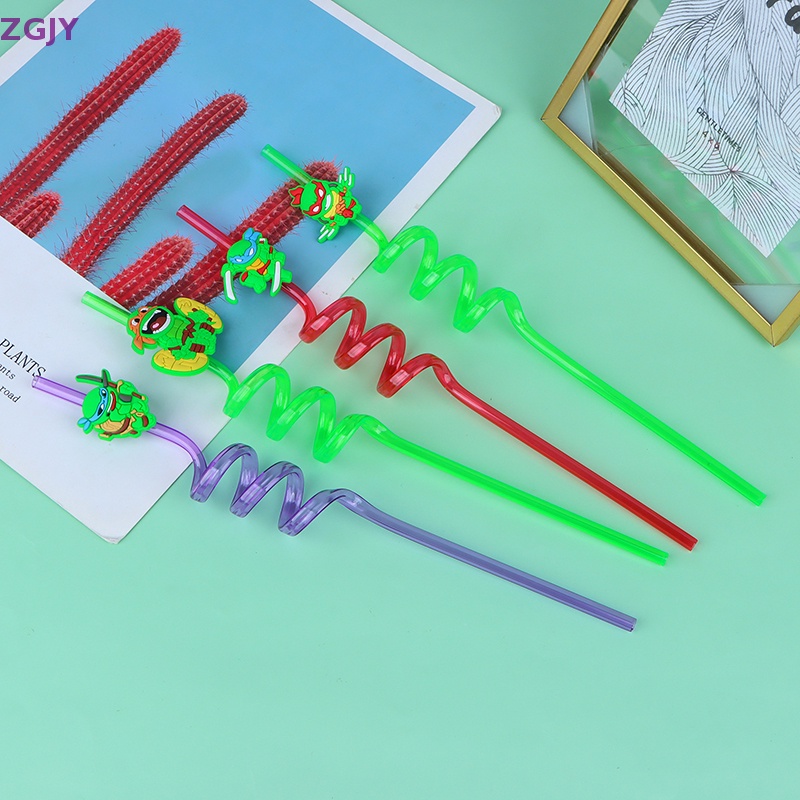 Set 2 / 6 Ống Hút Họa Tiết Hoạt Hình Dễ Thương Trang Trí Tiệc Sinh Nhật Cho Bé Mới