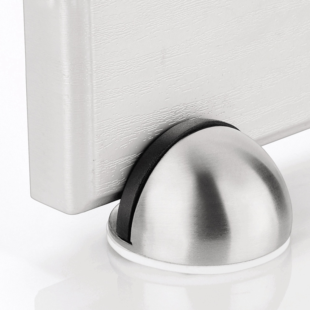 Chặn cửa bán nguyệt inox siêu hít nam châm chống va đập, ồn thông minh cho bé gắn sàn kèm miếng dán tường 3M, đồ ốc vít JP6