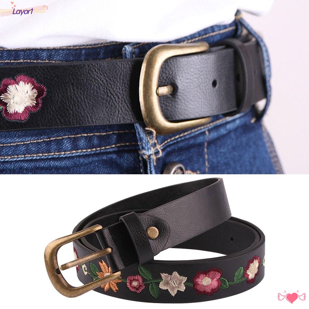 Thắt Lưng Da Thêu Hoa LAYOR1 Phong Cách Cổ Điển Sang Trọng