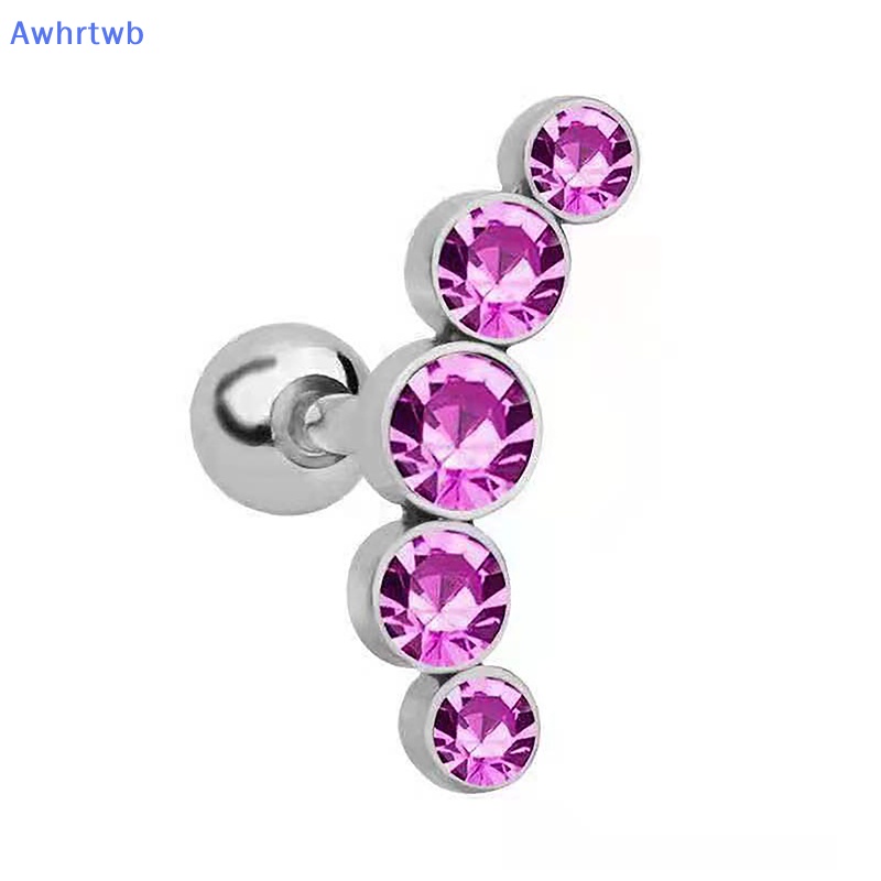 Khuyên Đeo Vành Tai Bằng Thép Không Gỉ Đính Đá Pha Lê Thời Trang Mới