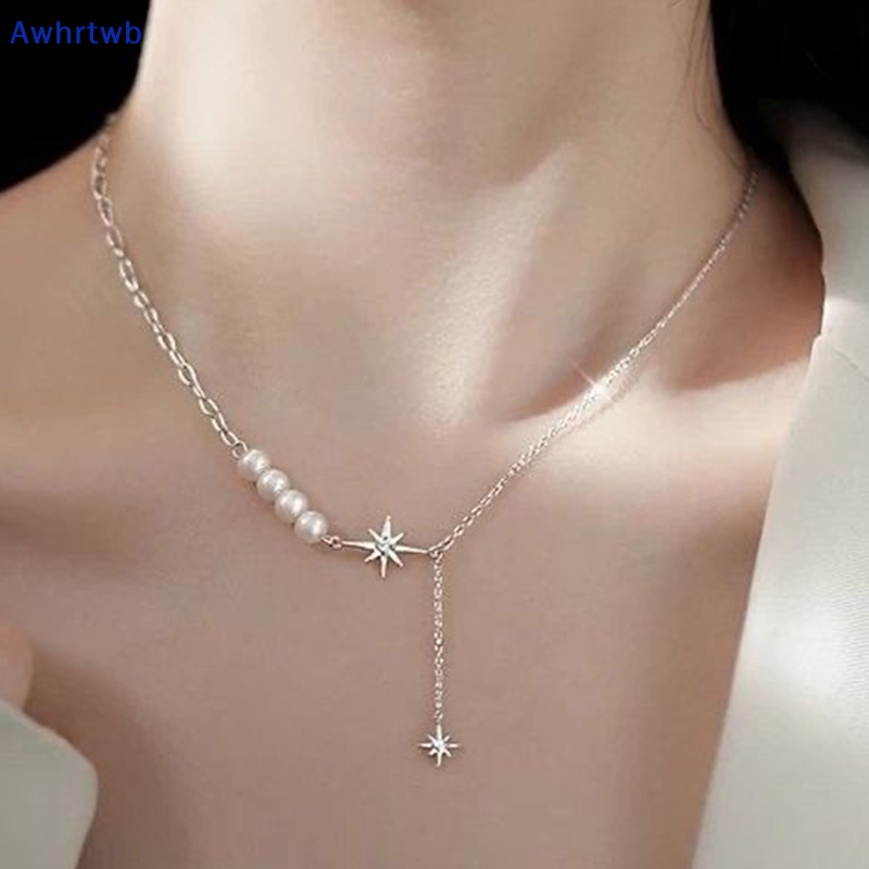 Vòng cổ Mặt Hình Ngôi Sao Đính Đá Zircon Ngọc Trai Thời Trang Mùa Hè Mới