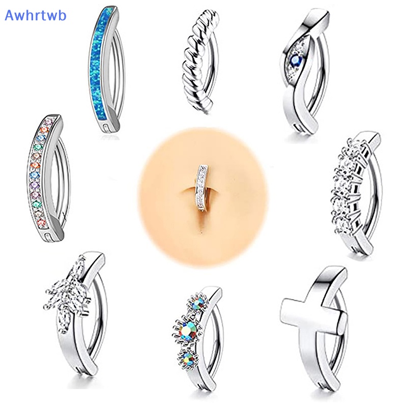 Khuyên Rốn Dạng Thanh Tạ Cong Đính Đá Zircon Nhiều Màu Sắc Cho Nữ Mới