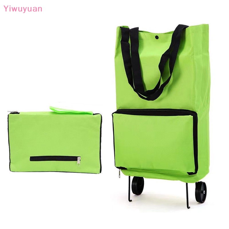< Yiwuyuan > Túi Mua Sắm Bằng Nylon Có Bánh Xe Kéo Mở Rộng Tái Sử Dụng Được Mới