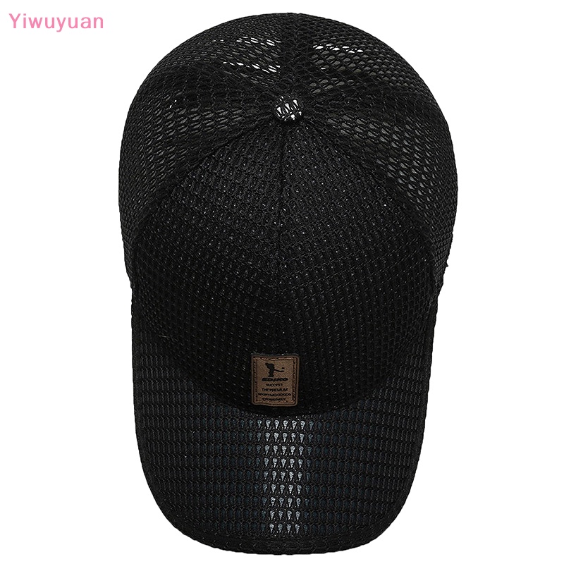 < Yiwuyuan > Mũ Lưỡi Trai Phối Lưới Màu Trơn Thoáng Khí Phong Cách Hip Hop Mới Cho Nam