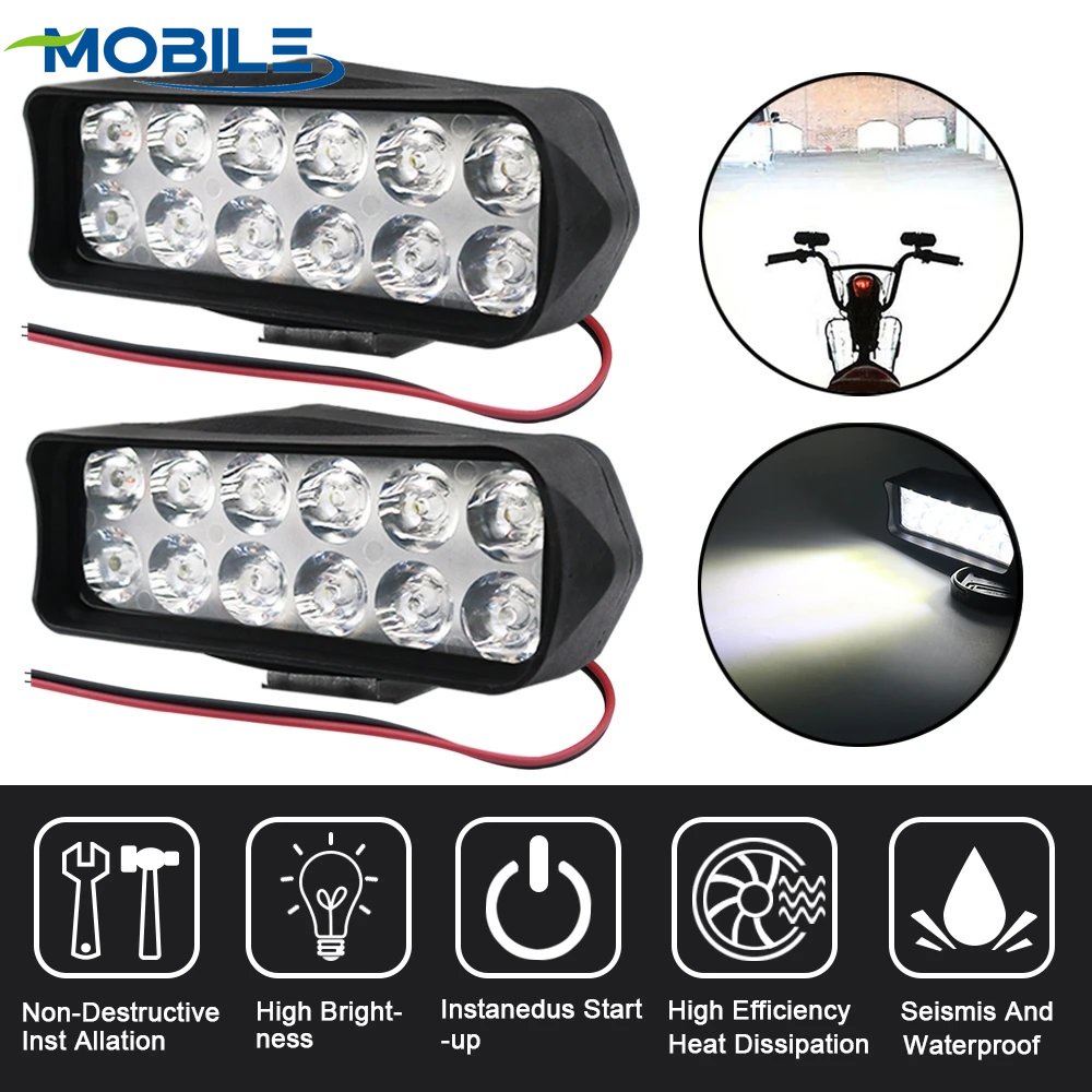 Đèn Pha LED 8 / 12 / 16 Bóng Độ Sáng Cao Chống Thấm Nước Chuyên Dụng Cho Xe Hơi / Xe Tải Địa Hình