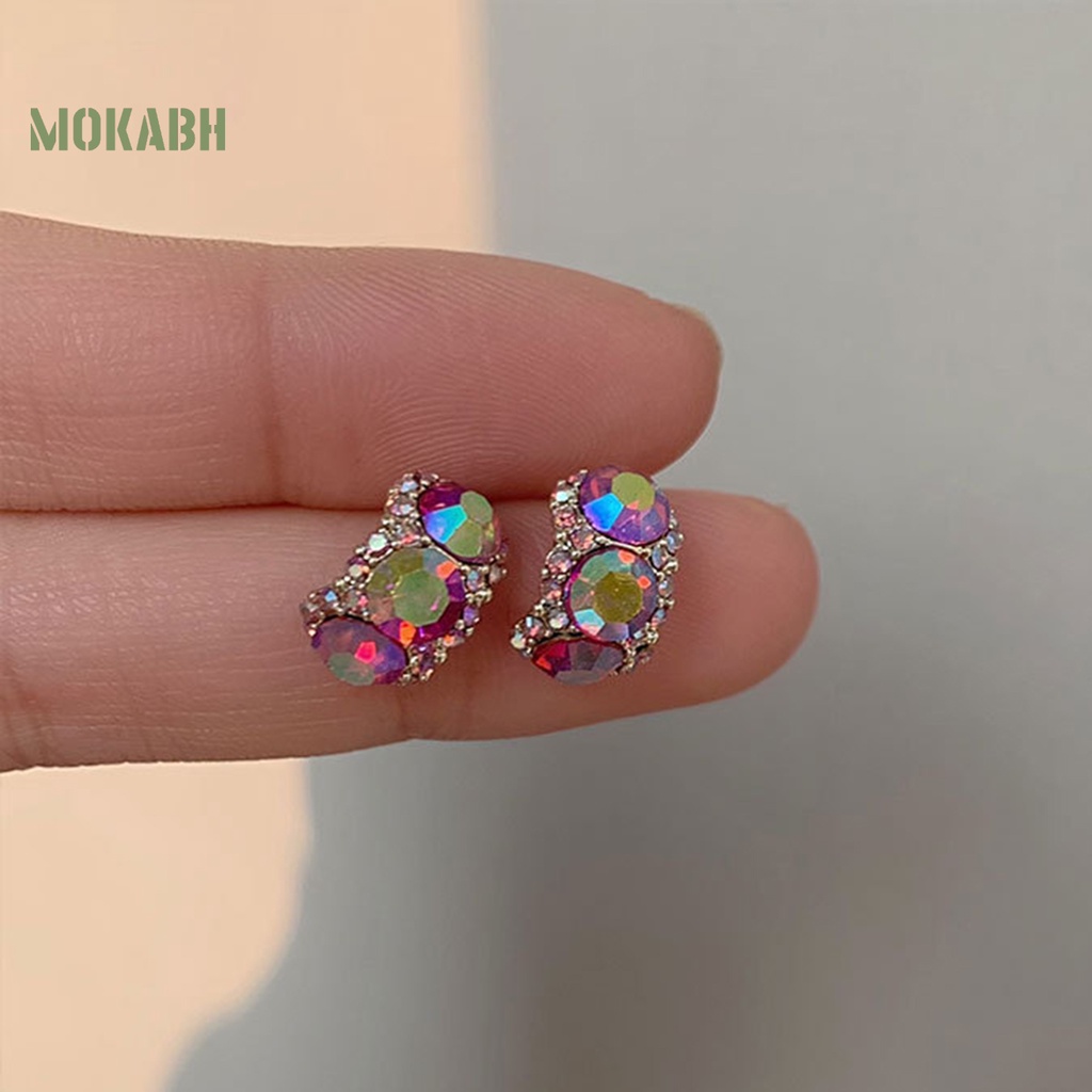 1 Đôi Bông Tai Đính Đá Zircon Sang Trọng Không Phai Màu Thời Trang Cho Nữ