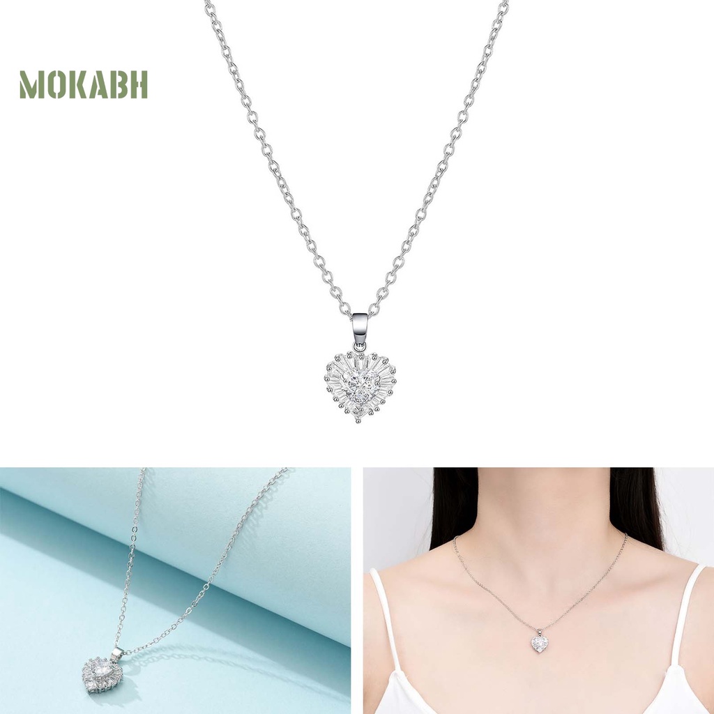 Vòng cổ Mặt Hình Trái Tim Đính Đá Sang Trọng Cho Nữ