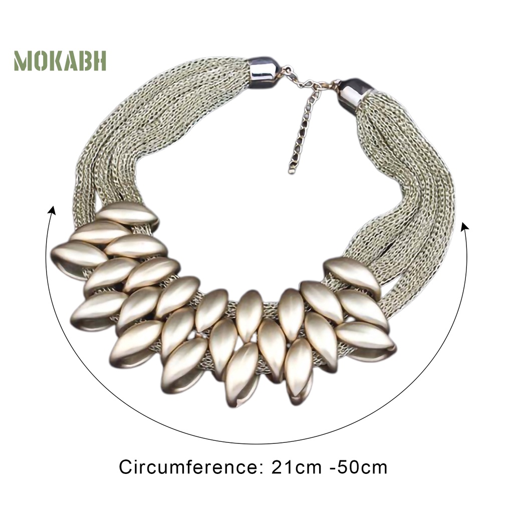 Vòng Cổ Choker Nhiều Lớp Mặt Lá Hợp Kim Cho Nữ