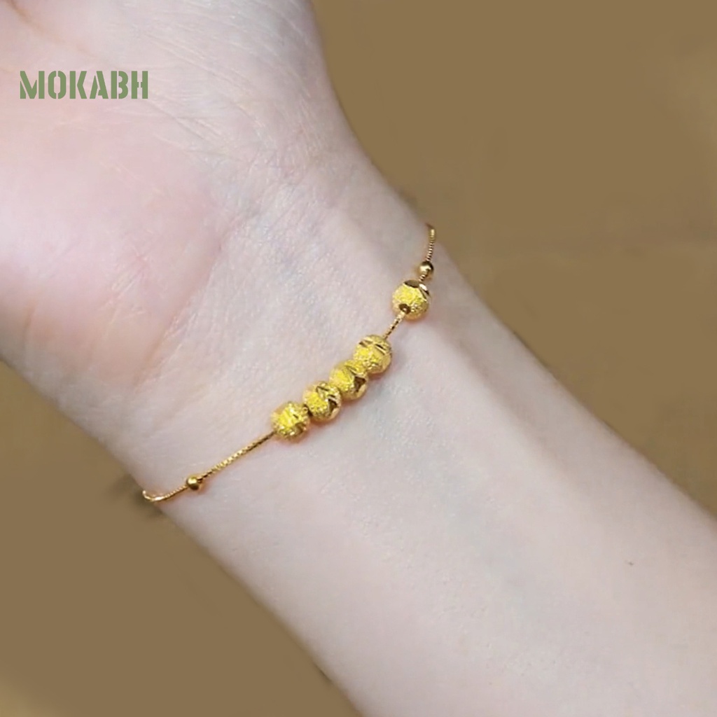 Vòng Đeo Tay May Mắn Bằng Hợp Kim Mỏng Màu Vàng Kim Thanh Lịch Tùy Chỉnh Thời Trang Cho Nữ