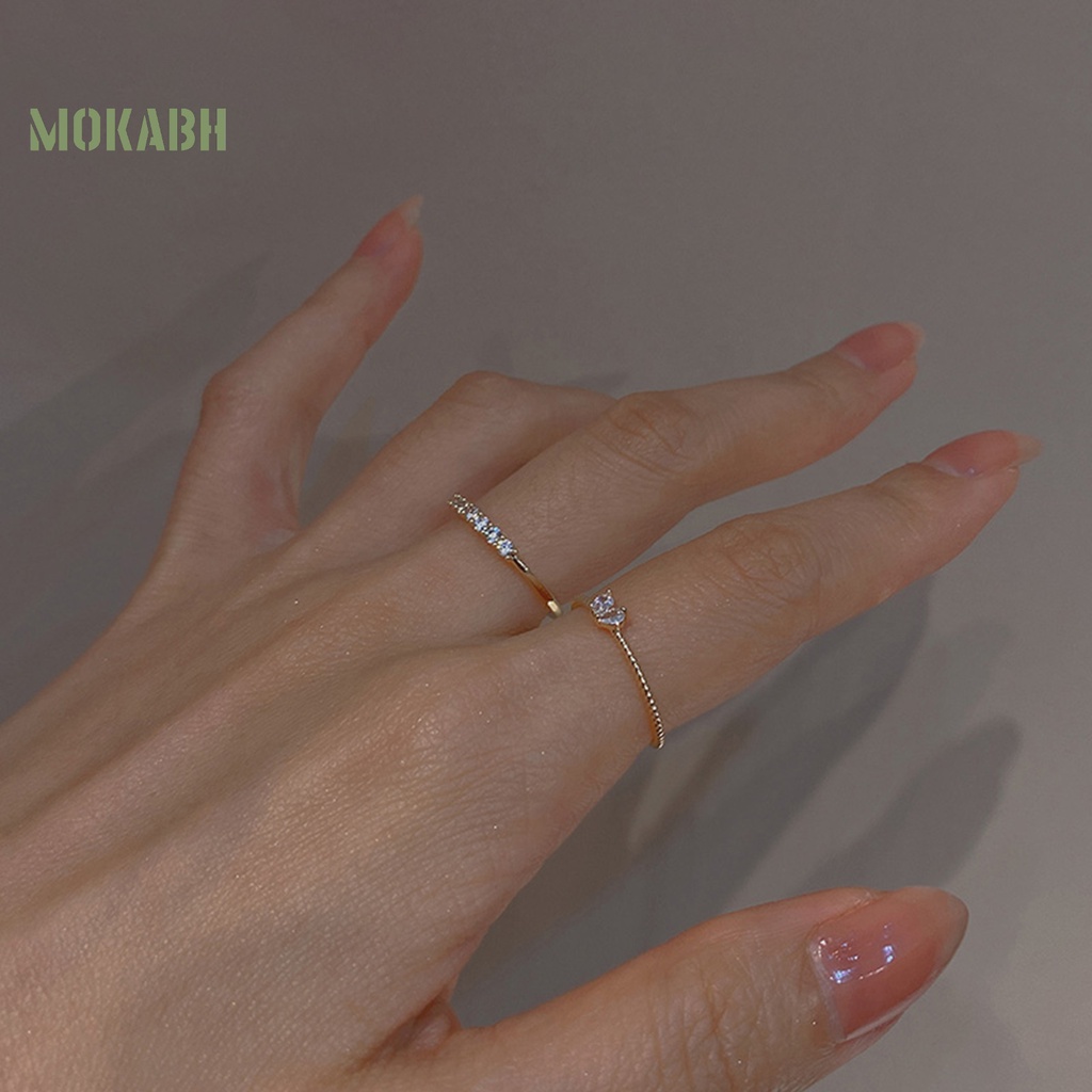 Nhẫn Hình Trái Tim Đính Đá Sang Trọng Cho Nữ