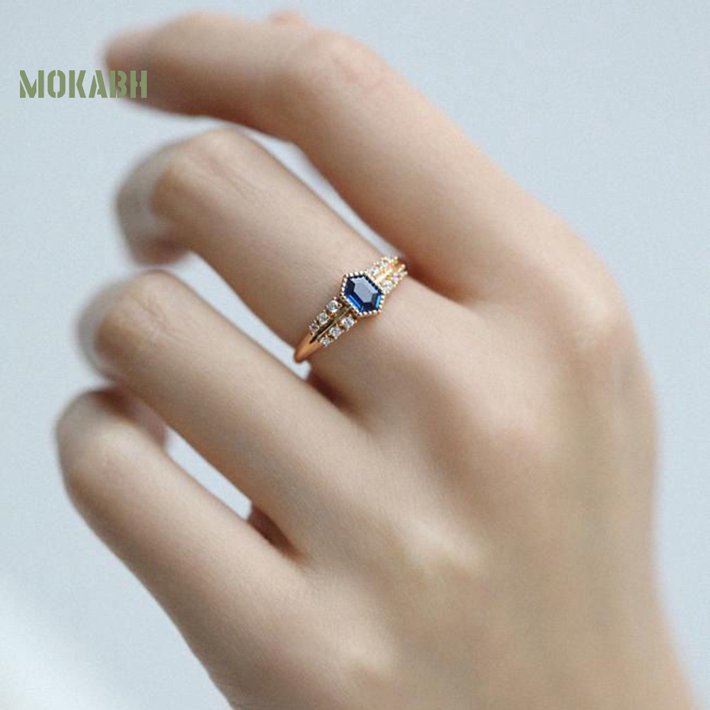 Nhẫn Đính Đá Nhân Tạo Lấp Lánh Phong Cách Cổ Điển Sang Trọng Dành Cho Nữ