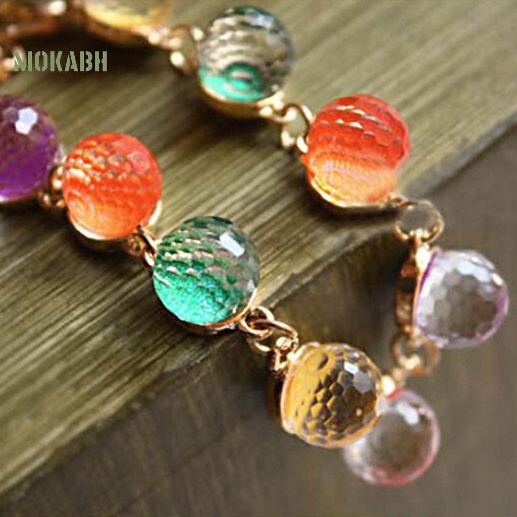 Vòng Tay Chuỗi Hạt Tròn Màu Sắc Ngọt Ngào Thời Trang Cho Nữ