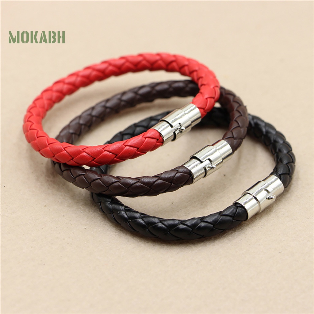 Vòng Tay Bện Dây Giả Da Với Khóa ic Đa Năng Cho Nam