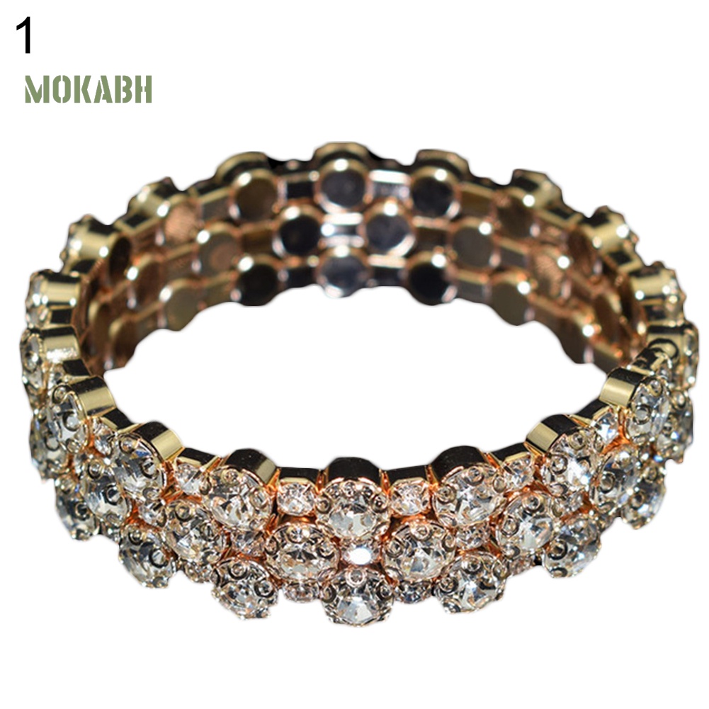 [Mok Abh] Vòng Tay Nhiều Hàng Đính Đá Zircon Sang Trọng Cho Nữ