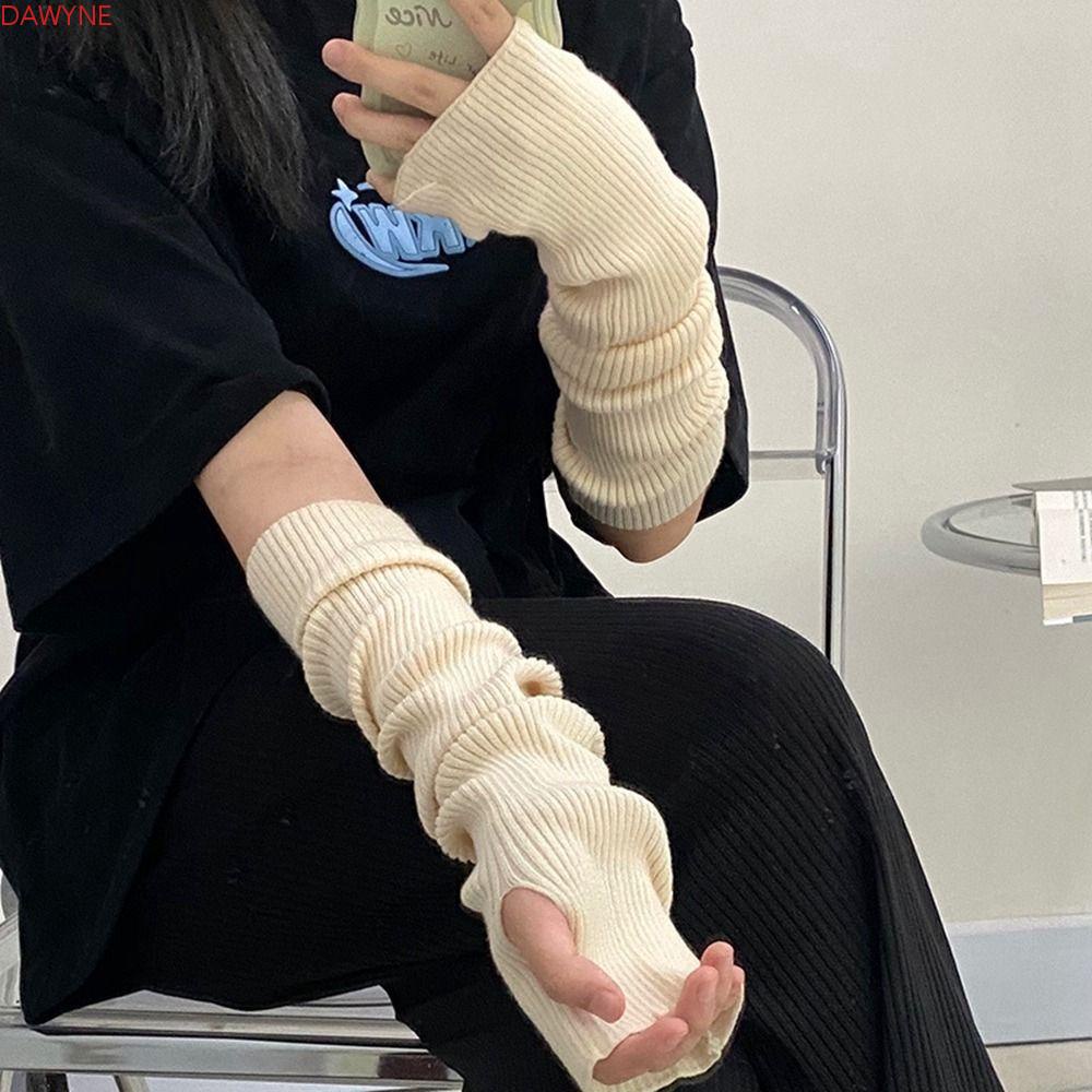 Găng Tay Len Hở Ngón Mềm Mại Giữ Ấm Mùa Đông Cho Nữ