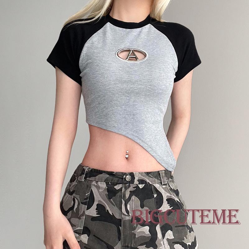 Áo Thun Ngắn Tay Vạt Lệch Thời Trang Mùa Hè Dành Cho Nữ