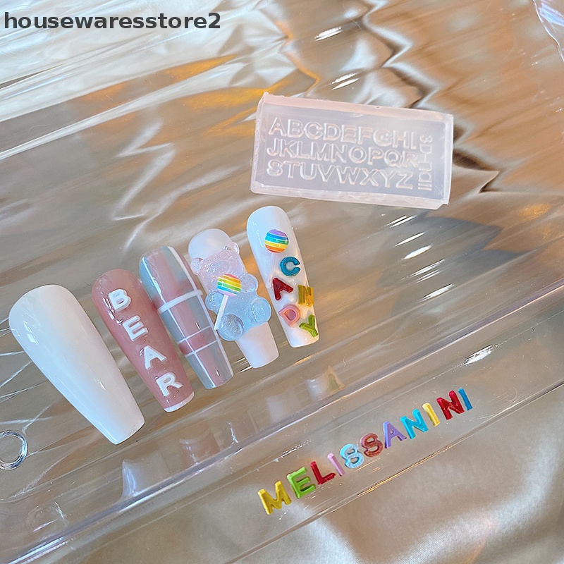 1 Khuôn Silicone Tạo Hình Chữ Cái 3D Trang Trí Móng Tay DIY