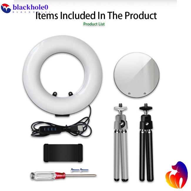 Vòng Đèn LED Tròn 9 Inch 4 Trong 1 Dùng Trang Điểm Để Bàn