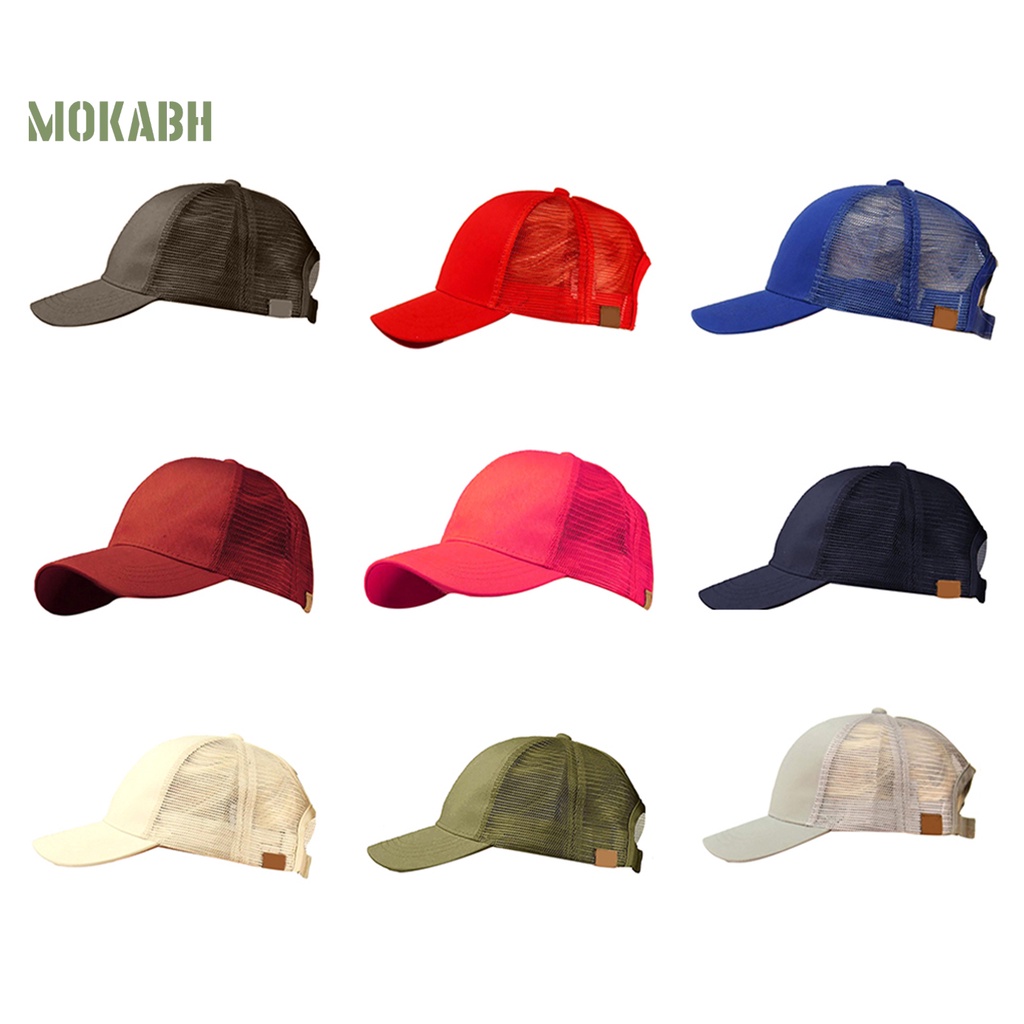 Mũ Lưỡi Trai Cotton Chống Nắng Phối Lưới Có Thể Điều Chỉnh Kích Cỡ