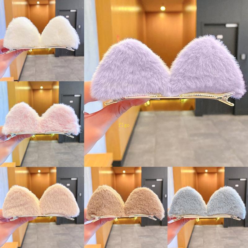 Kẹp Tóc Hình Tai Mèo Hoạt Hình Bằng Lông Nhung Dễ Thương Xinh Xắn