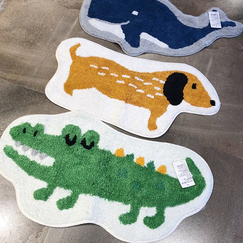 Thảm Lót Sàn Nhà Tắm Mềm Mại Thấm Hút Nước Chống Trượt Hình Động Vật Hoạt Hình Siêu Dễ