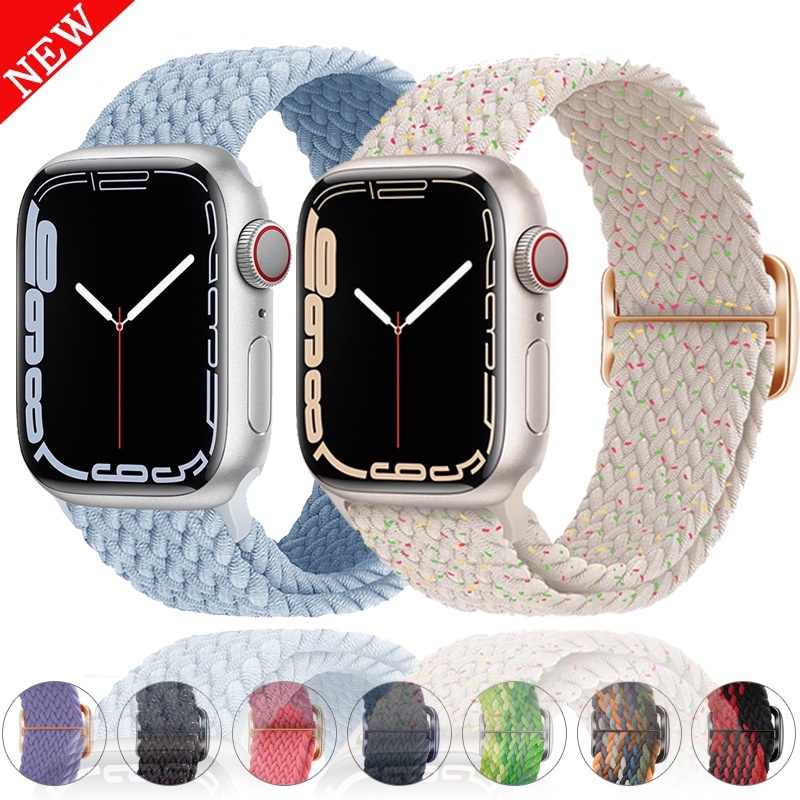 Dây Đeo Nylon Tùy Chỉnh Kích Thước 45mm 44mm 40mm 41mm 49mm Cho iWatch series Ultra 3 4 5 se 6 7 8