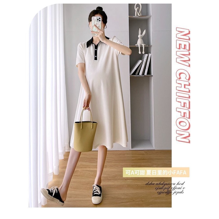 YHTN váy bầu bigsize Thời trang xinh dễ thương váy bầu mùa hè đầm bầu