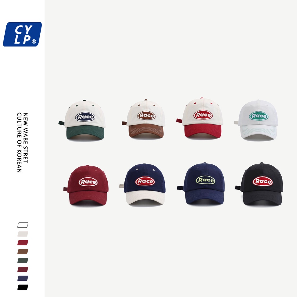 Mũ Lưỡi Trai Màu Tương Phản Thêu Chữ Phong Cách Đường Phố Thời Trang Hàn Quốc Cho Cặp Đôi