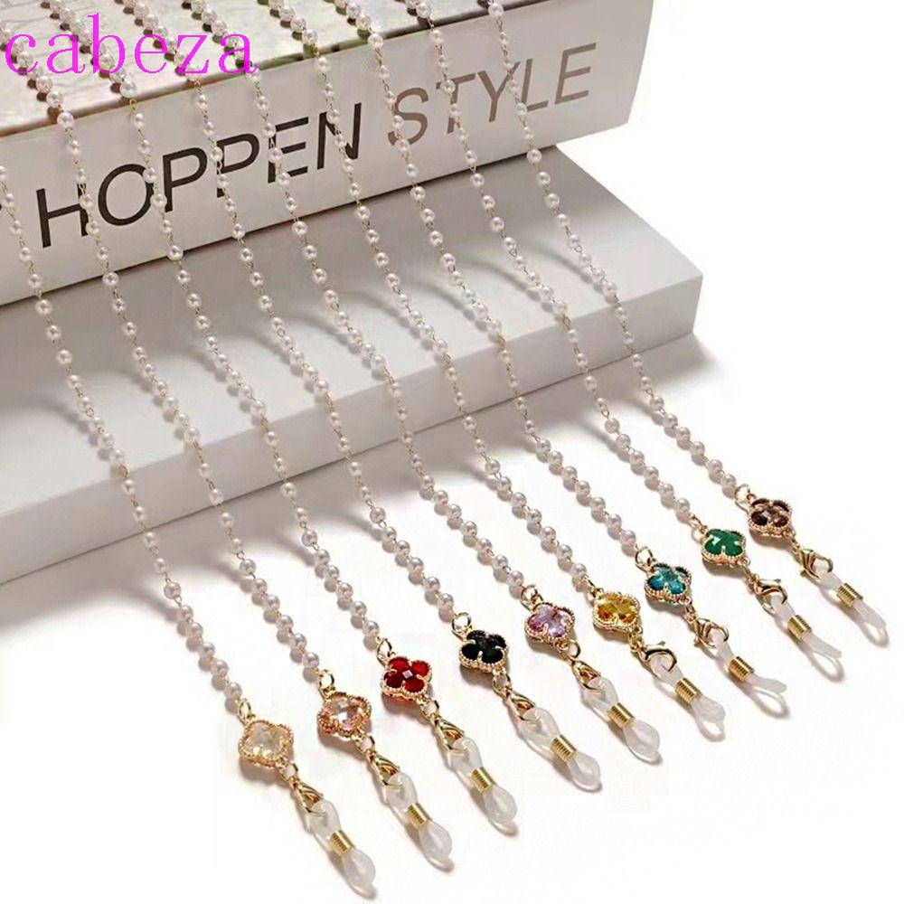 Dây Xích Kim Loại Đeo Mắt Kính Hình Cỏ Bốn Lá Cho Nữ|Dây Đeo Cổ Kèm Mặt Nạ Màu Sắc Độc Đáo|Dây Chuỗi Hạt Đeo Mắt Kính Nhiều Màu Sắc Cá Tính