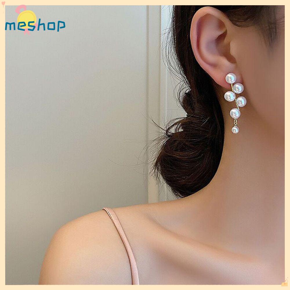 Hoa Tai Dáng Dài Màu Trắng Thiết Kế Mới Thời Trang Dành Cho Nữ|Bông Tai Tua Rua Thời Trang