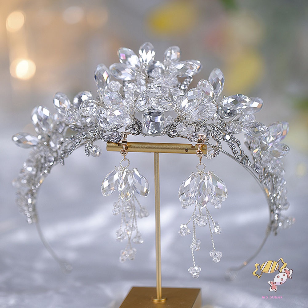 YADORNOS Bông Tai Vương Miện Đính Pha Lê