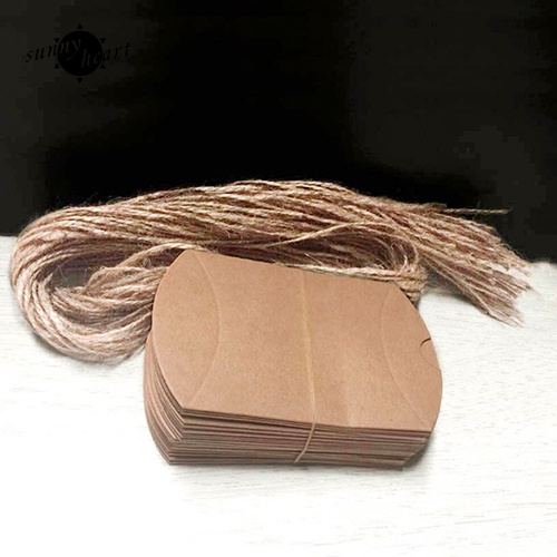 Set 50 Hộp Giấy Kraft Hình Gối Dùng Để Đựng Quà / Kẹo Cưới