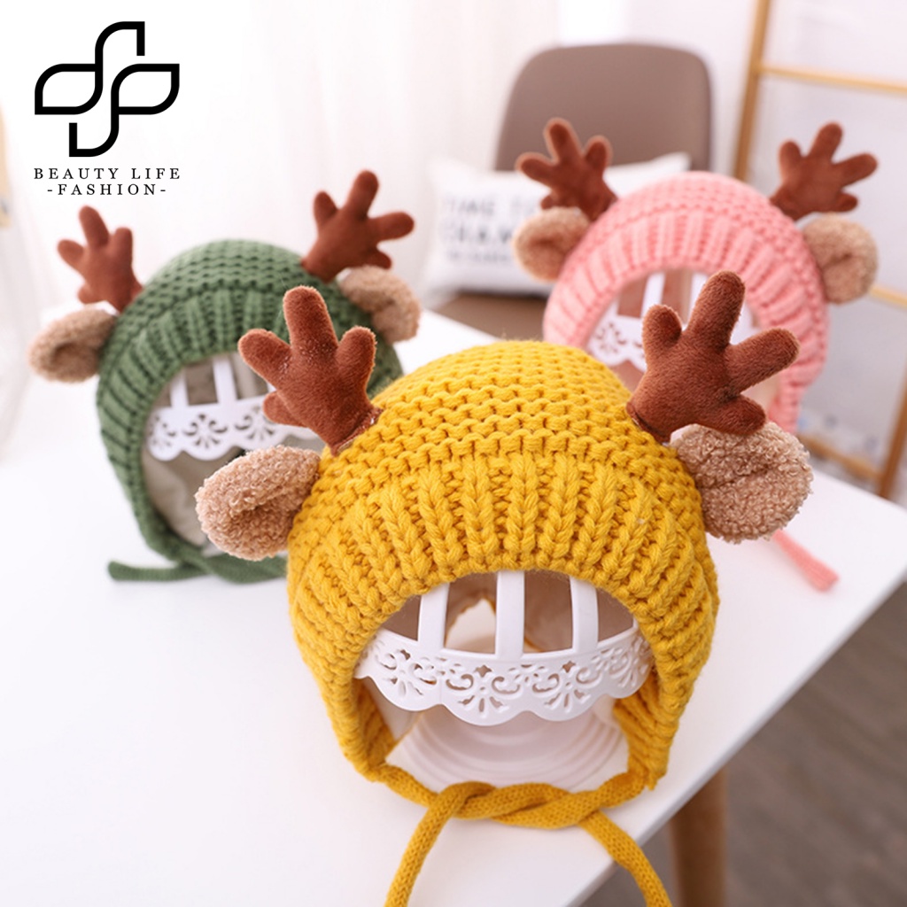 Mũ Len Che Tai Giữ Ấm Siêu Dễ Thương Cho Bé