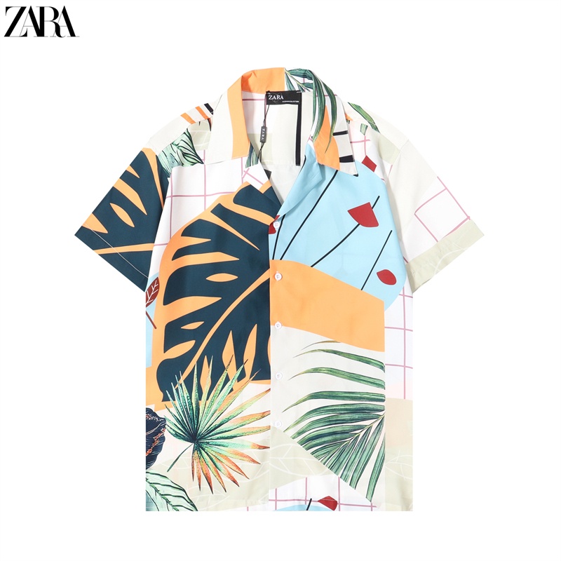 Z-a88r-a &amp; - Áo Sơ Mi Tay Ngắn In Họa Tiết Phong Cách Hawaii Đường Phố Thời Trang Cao Cấp