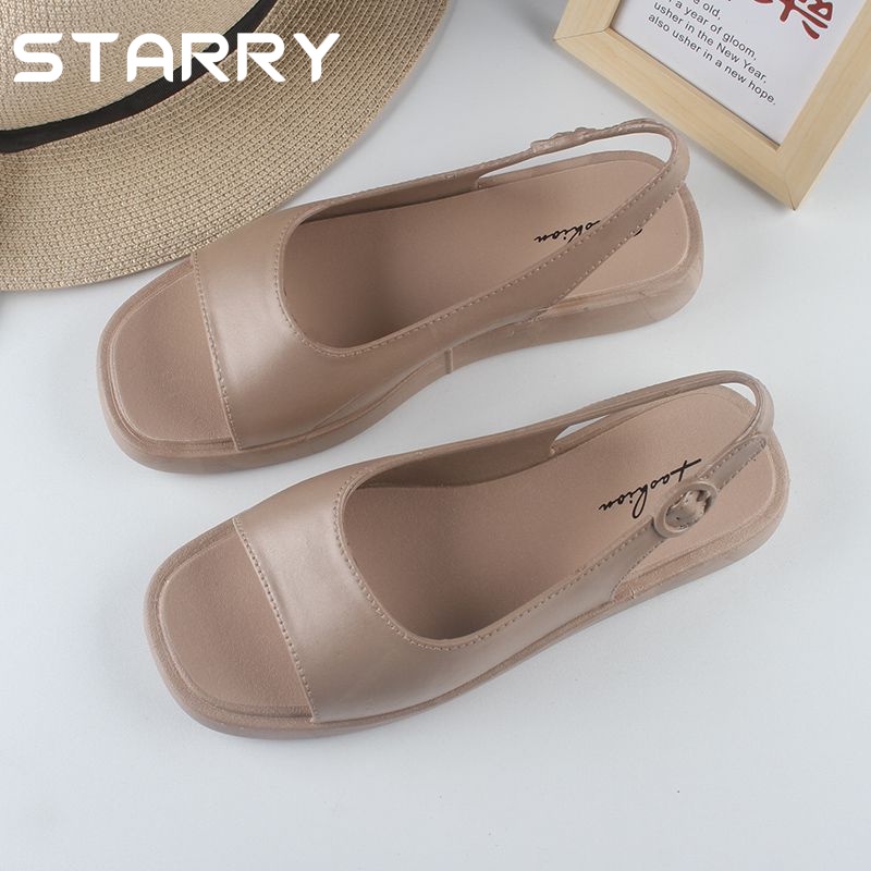 STARRY sandal nữ dép quai hậu nữ dép nữ đế cao dép bánh mì 2023NEW 060515