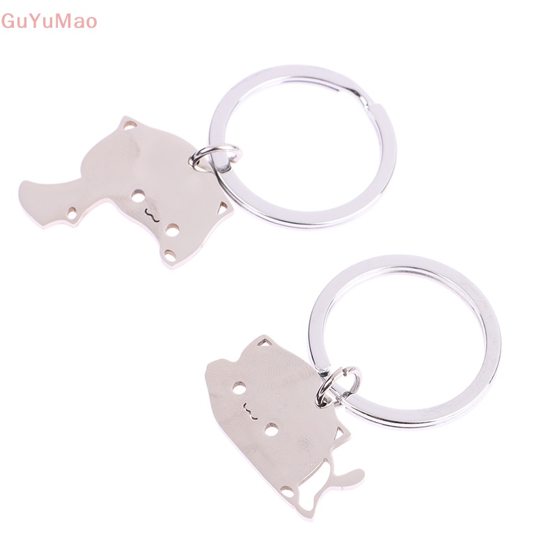 Móc Khóa Inox Hình Mèo Hoạt Hình Dễ Thương Trang Trí Túi Xách PRTA