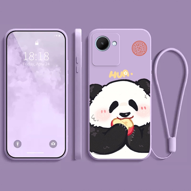 Ốp lưng  REALME C30 REALME C30S REALME NARZO 50i PRIME Ốp điện thoại dẻo Gấu trúc mắn