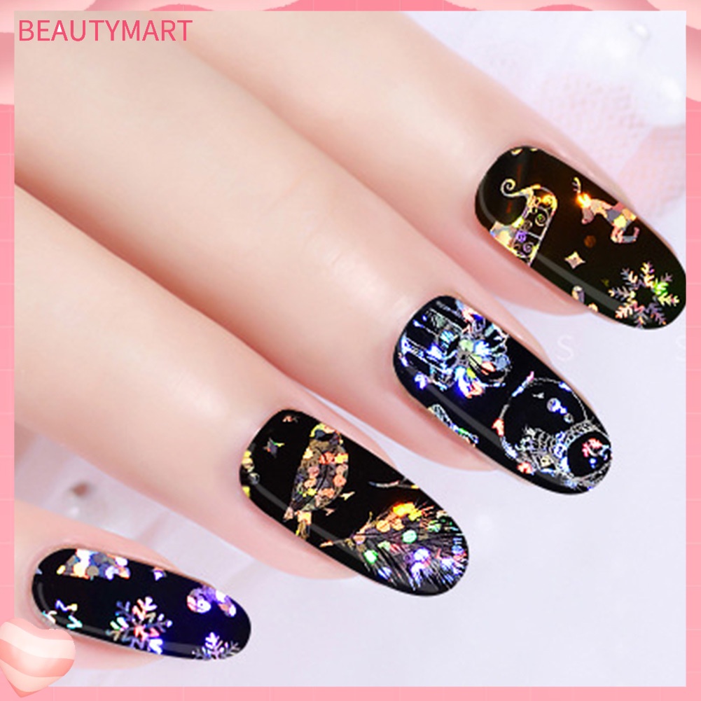 Sticker Dán Móng Nghệ Thuật Họa Tiết Bông Tuyết Giáng Sinh