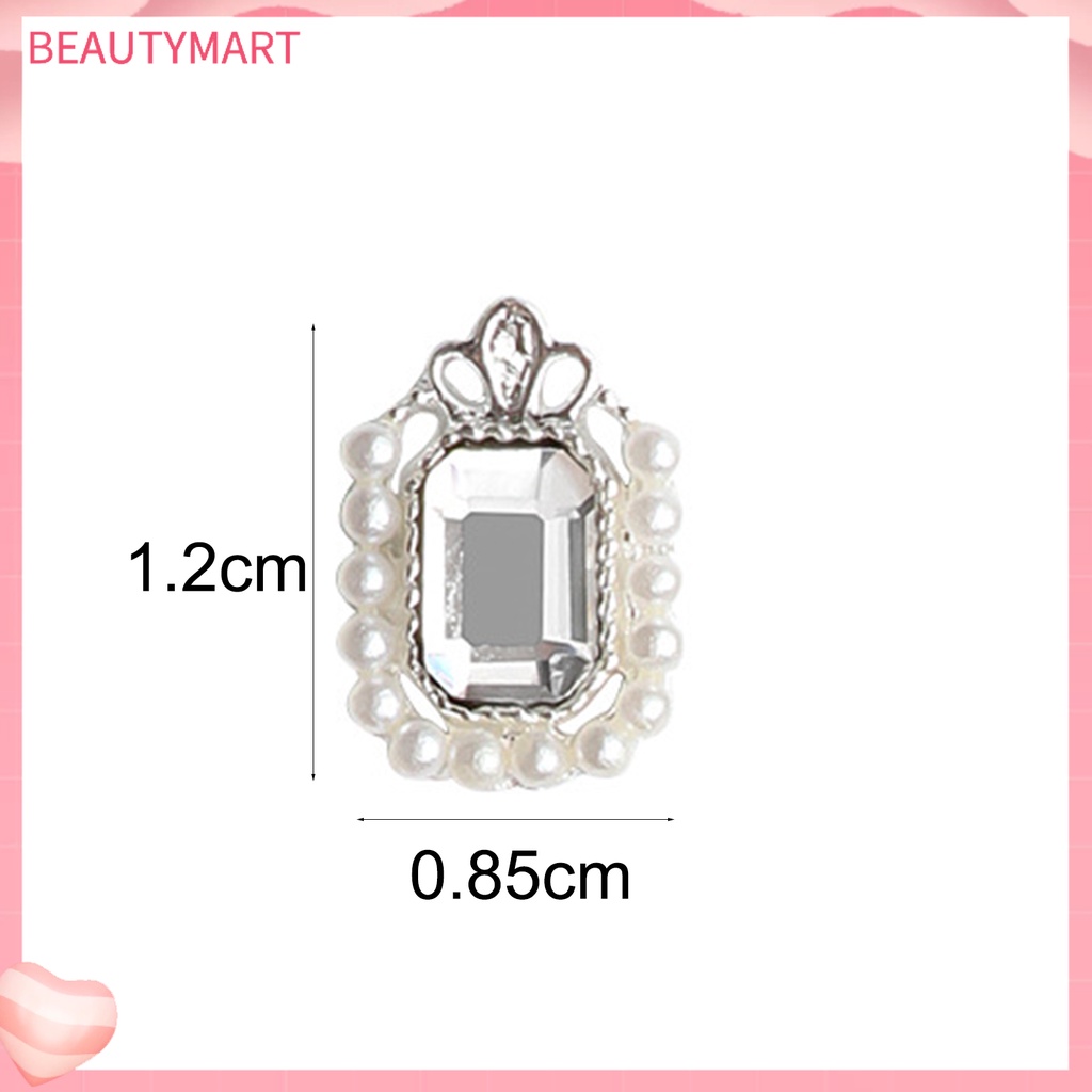 Set 5 Nhẫn Đính Ngọc Trai Giả Hình Bát Giác Dùng Trang Trí Móng Tay DIY