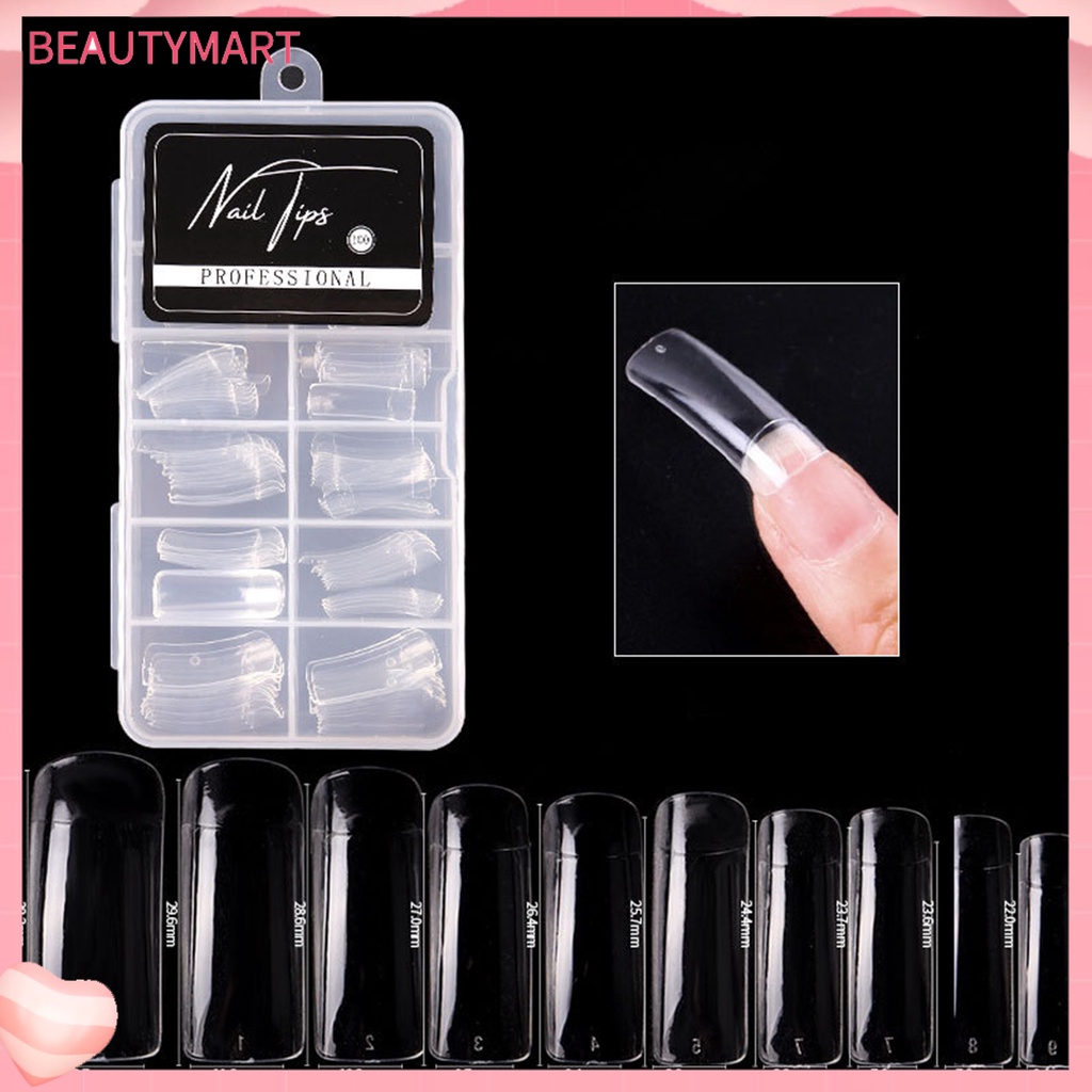 Hộp 100 Móng Tay Giả Trong Suốt Tái Sử Dụng Linh Hoạt Cho Nữ