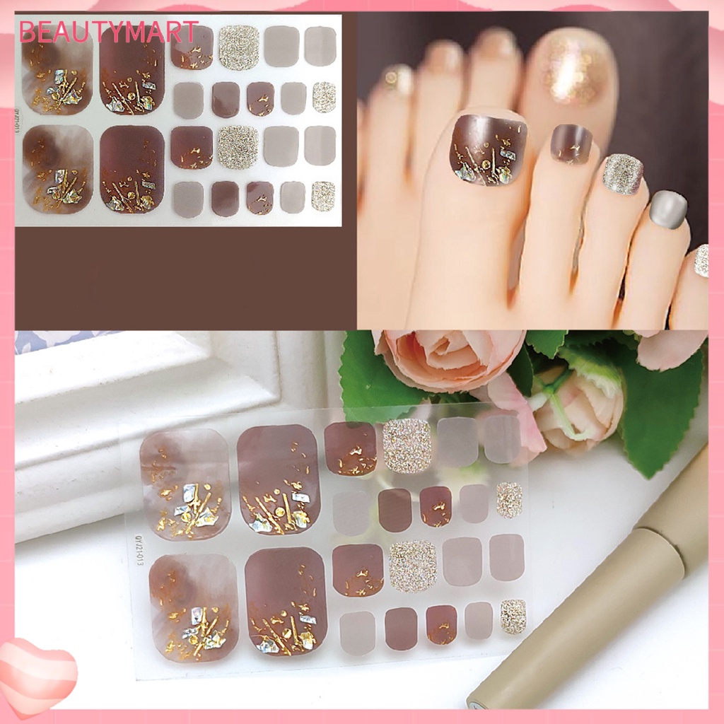 1 Bộ Miếng Dán Móng Chân Chống Nước Tự Dính Dành Cho Nữ