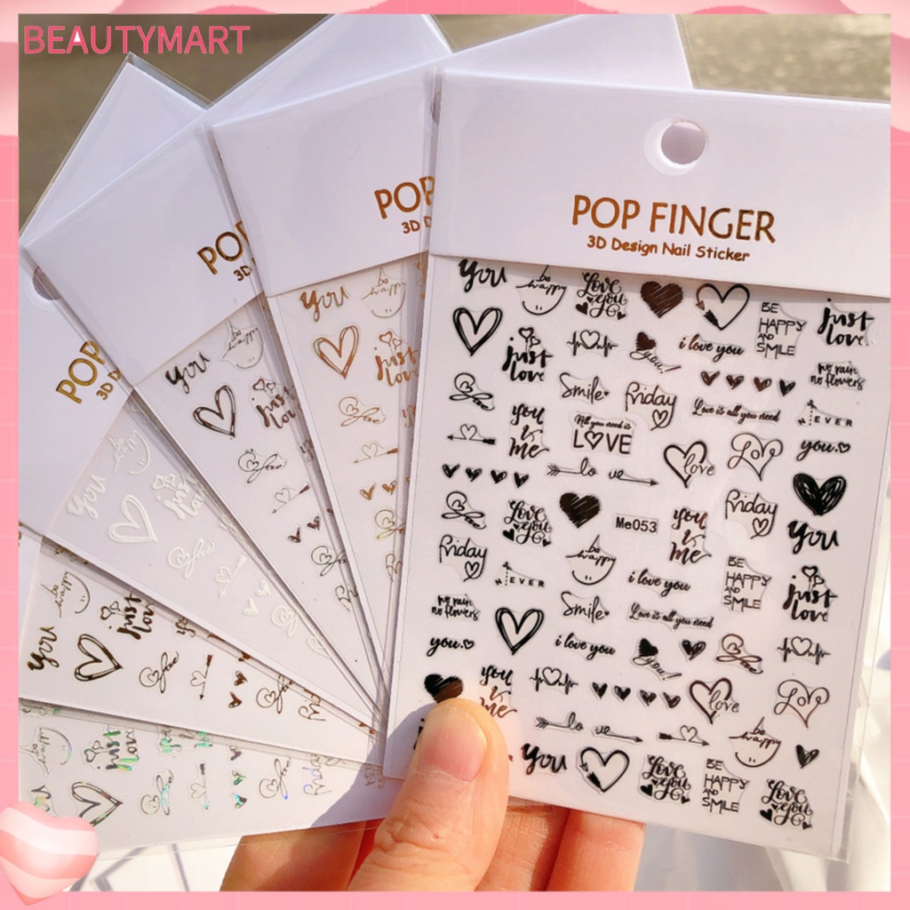 Miếng Dán Móng Tay Hiệu Ứng 3D Không Phai Màu Tạo Hiệu Ứng Tuyệt Vời Lãng Mạn