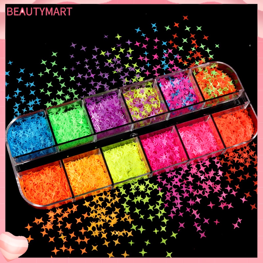 1 Hộp Đựng Hạt Nhựa 12 Ô Màu Sắc Tươi Sáng Trang Trí Móng Tay Nghệ Thuật